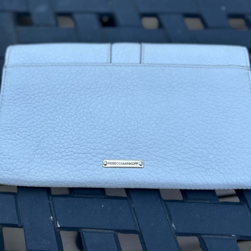 Rebecca Minkoff Women’s Genuine Leather White Studded Clutch Purse Wallet - Picture 9 of 14